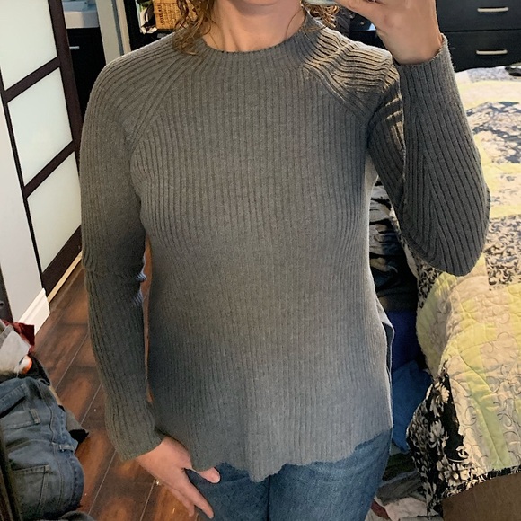 ELIE TAHARI • ribbed sweater top cashmere blend modern chic quiet luxury muted - Picture 15 of 16